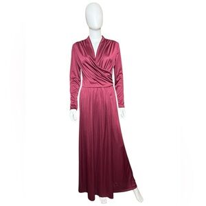 Vintage Joy Stevens Burgundy Maxi Dress